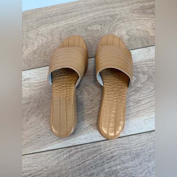 Freda Salvador Diana Croc-Embossed Slide Sandals - Picture 3 of 7